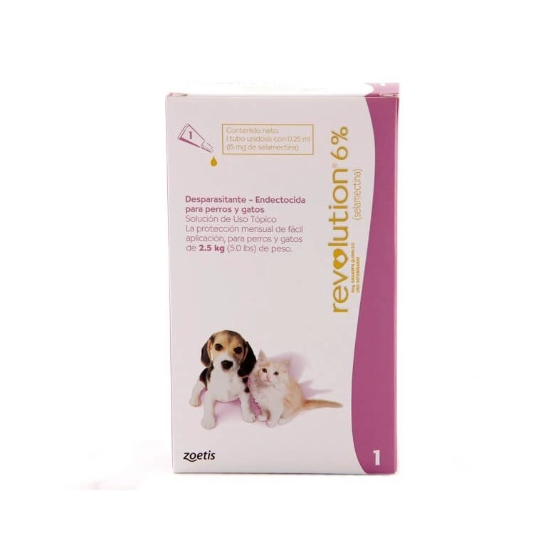 REVOLUTION 6% - 0.25 ML PERRO Y GATO (HASTA 2,5KG) - 2