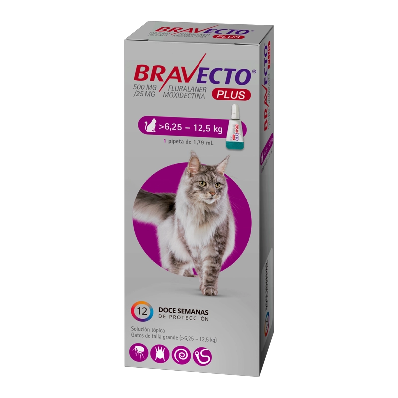 BRAVECTO GATOS PLUS 500 MG (6,25-12,5 KG) - 1