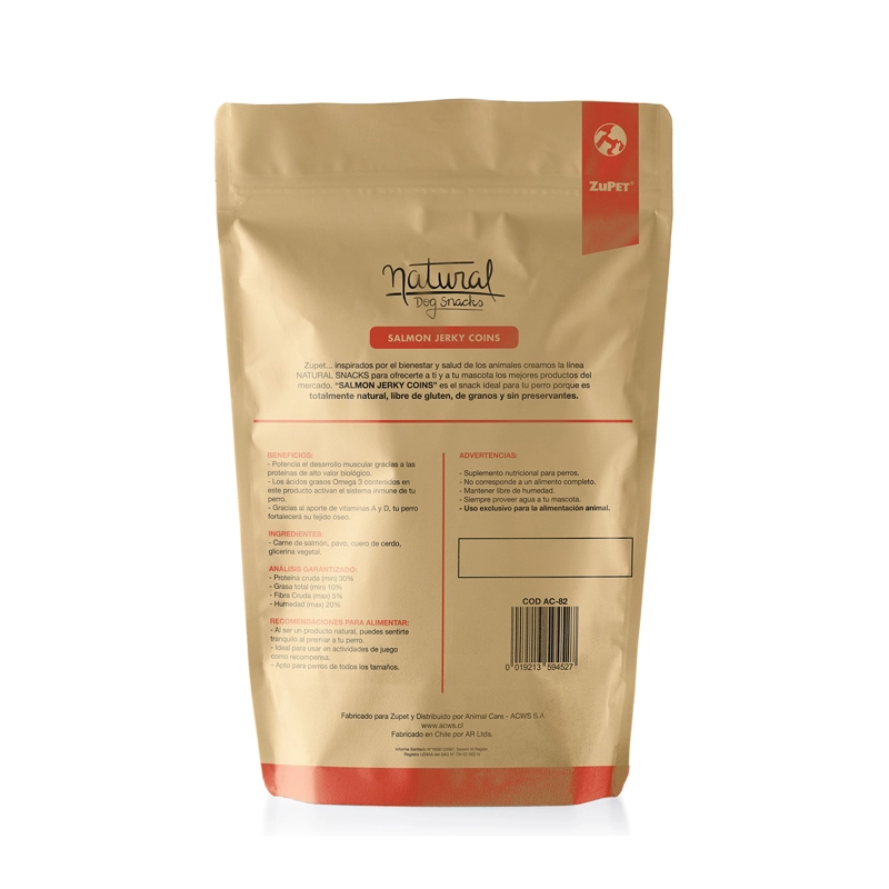 NATURAL DOG SNACK SALMON JERKY SLICES 100GR PACK X3 - 3