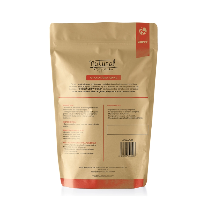 NATURAL DOG SNACK CHICKEN JERKY SLICES 100GR PACK X3 - 3