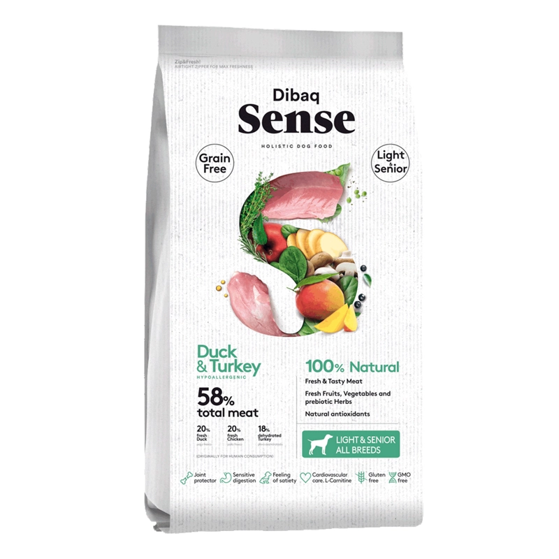 ALIMENTO PERRO SENIOR LIGHT PAVO & PATO 2 KG SENSE - 1