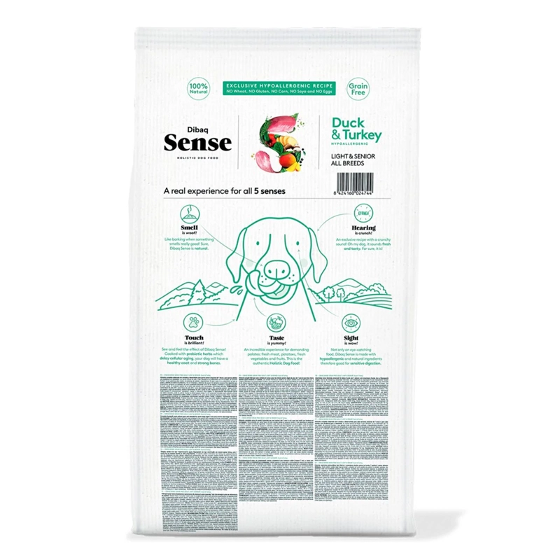 ALIMENTO PERRO SENIOR LIGHT PAVO & PATO 2 KG SENSE - 2