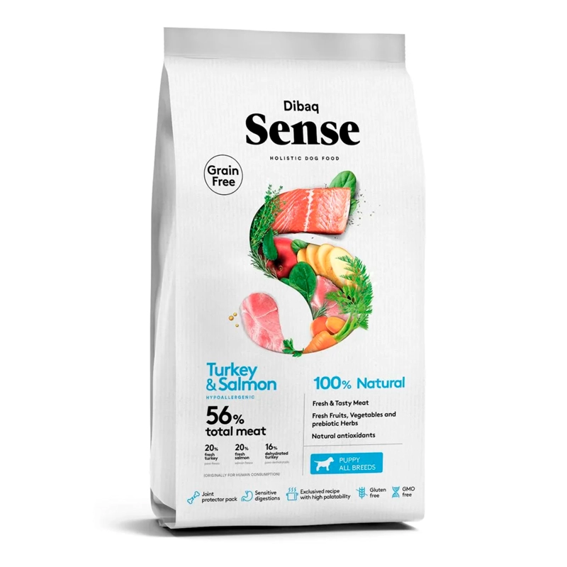 ALIMENTO PERRO CACHORRO PAVO & SALMON 2 KG SENSE - 1