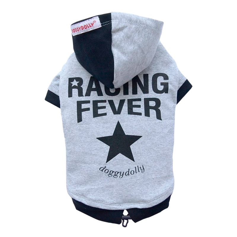 POLERON GRIS RACING FEVER CON GORRO- L - 2