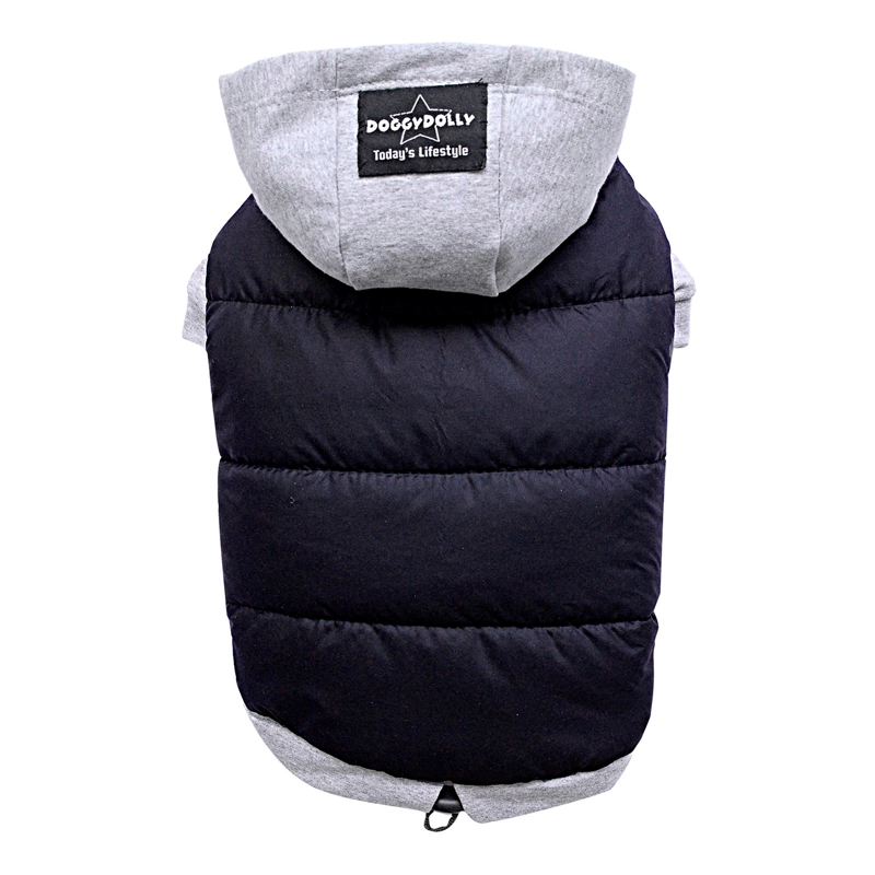 PARKA IMPERMEABLE GRIS Y NEGRA GORRO- L - 2