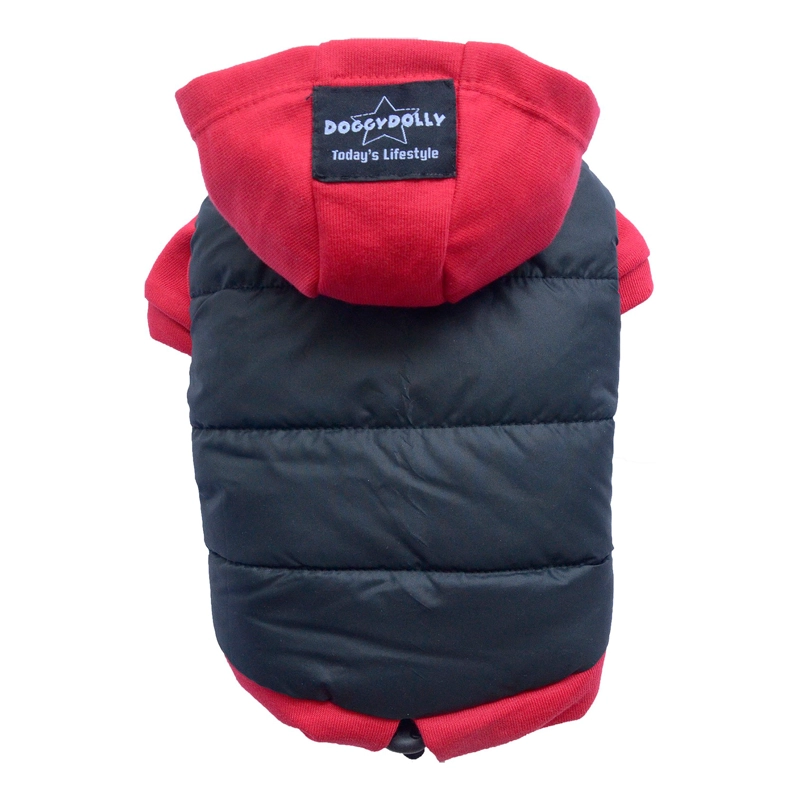 PARKA IMPERMEABLE ROJA Y NEGRA  RAZAS PEQUEÑAS - XL - 2