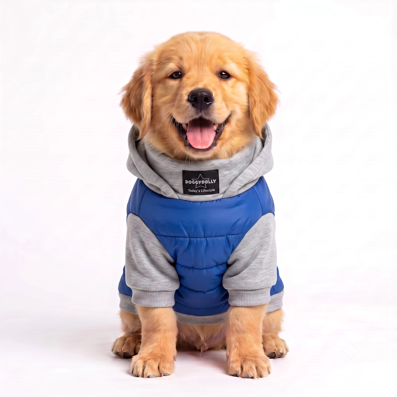 PARKA IMPERMEABLE AZUL Y GRIS RAZAS GRANDES - XL - 1
