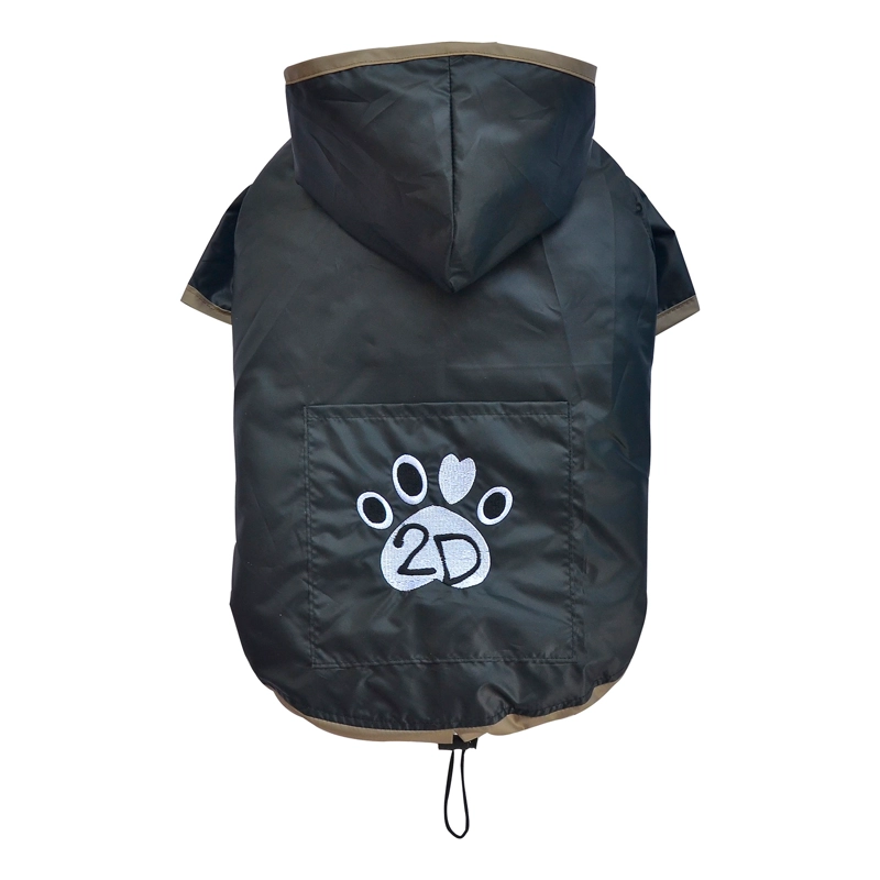 CORTAVIENTO IMPERMEABLE NEGRO CON GORRO- M - 2