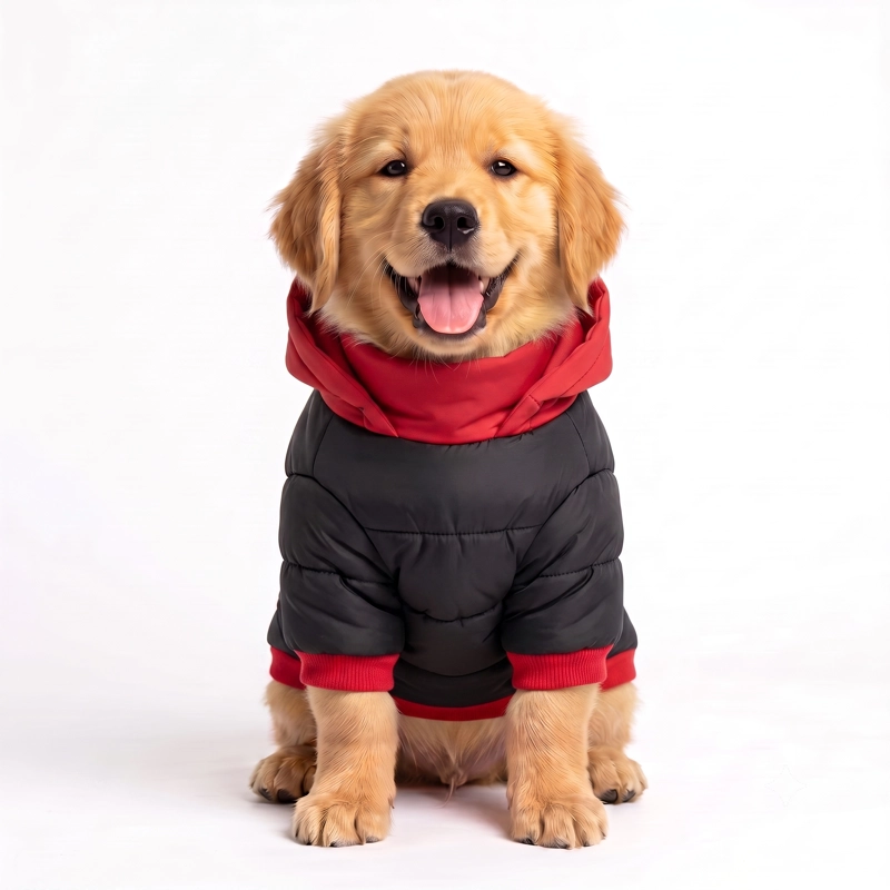 PARKA IMPERMEABLE ROJA Y NEGRA RAZAS PEQUEÑAS - L - 1