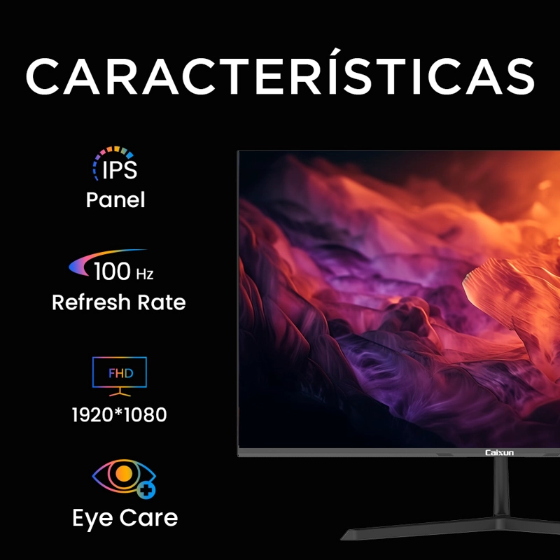 Monitor Oficina Caixun 24" FHD IPS 100Hz HDR10 Negro C24X3F - 2