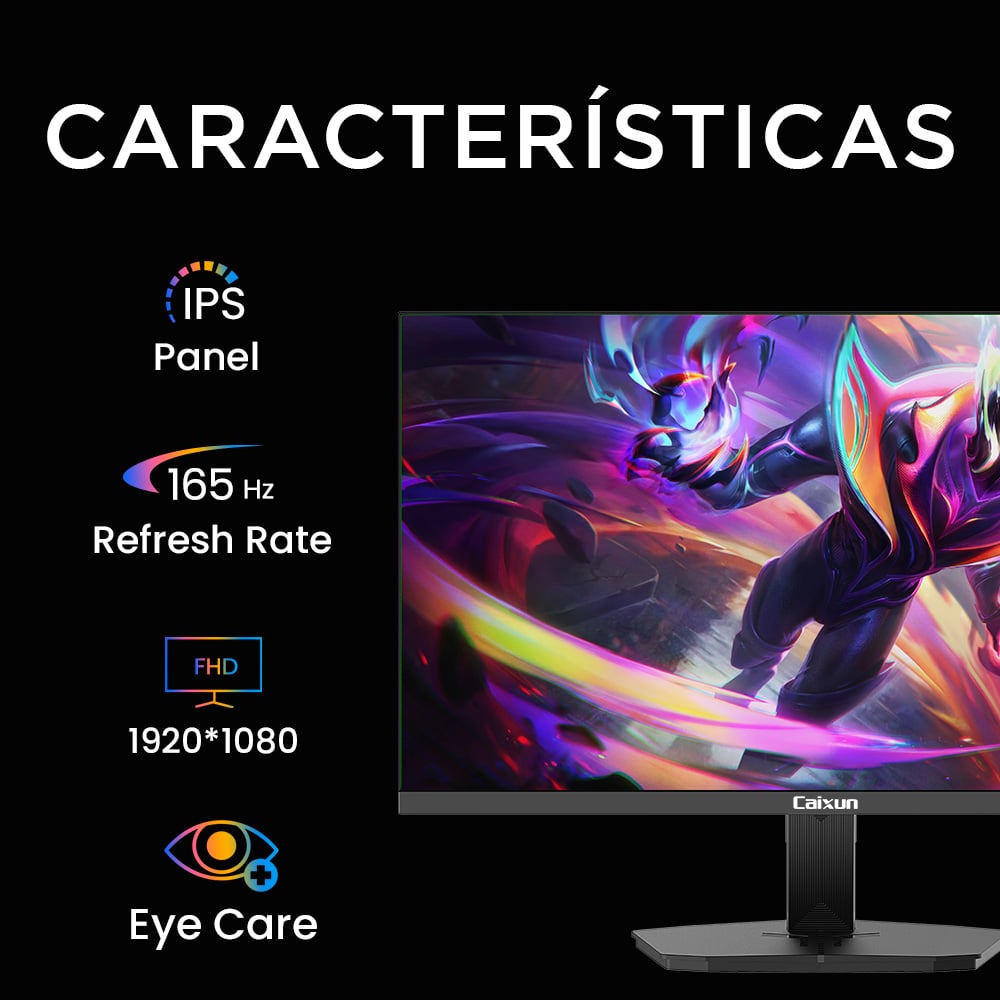 Monitor Gamer Plano Caixun 27" FHD IPS 165Hz sRGB120% HDMI DP C27F4F - 2
