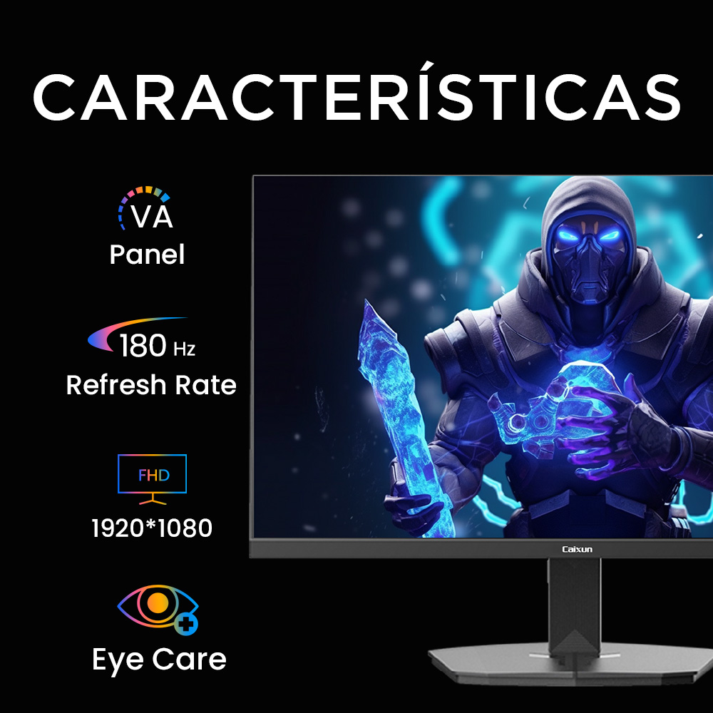 Monitor Gamer Plano Caixun 24" FHD VA 180Hz sRGB110% HDMI DP C24F4F - 2