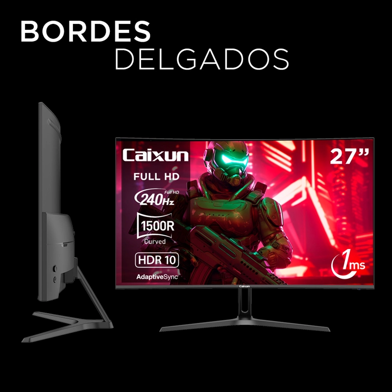 MONITOR GAMER CURVO CAIXUN 27' FHD VA 1500R 240HZ SRGB 128% HDMI 2.1 DP 1MS C27C1F - 5