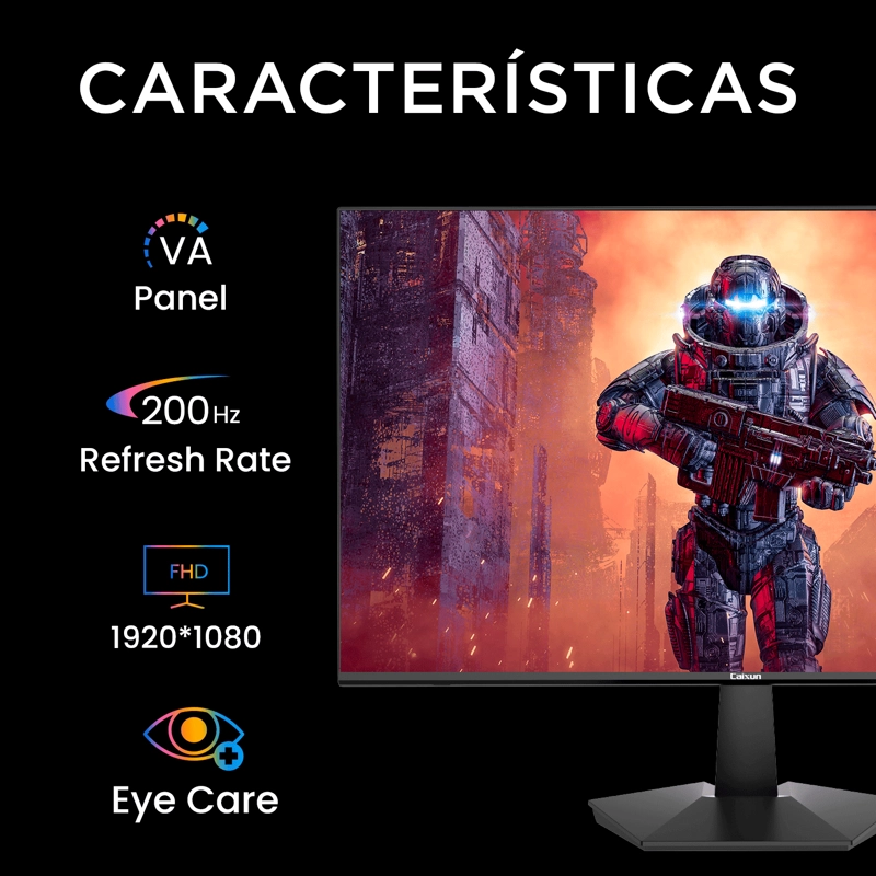 MONITOR GAMER PLANO CAIXUN 24 FHD VA 200HZ HDMI DP 1MS C24X1F - 2