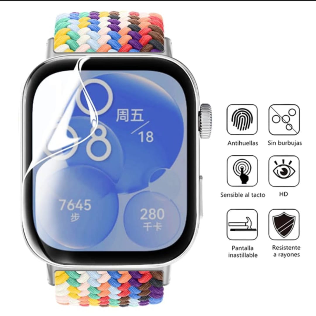 PACK 3 LÁMINAS PROTECTORAS HIDROGEL SMARTWATCH HUAWEI FIT 3 - 2