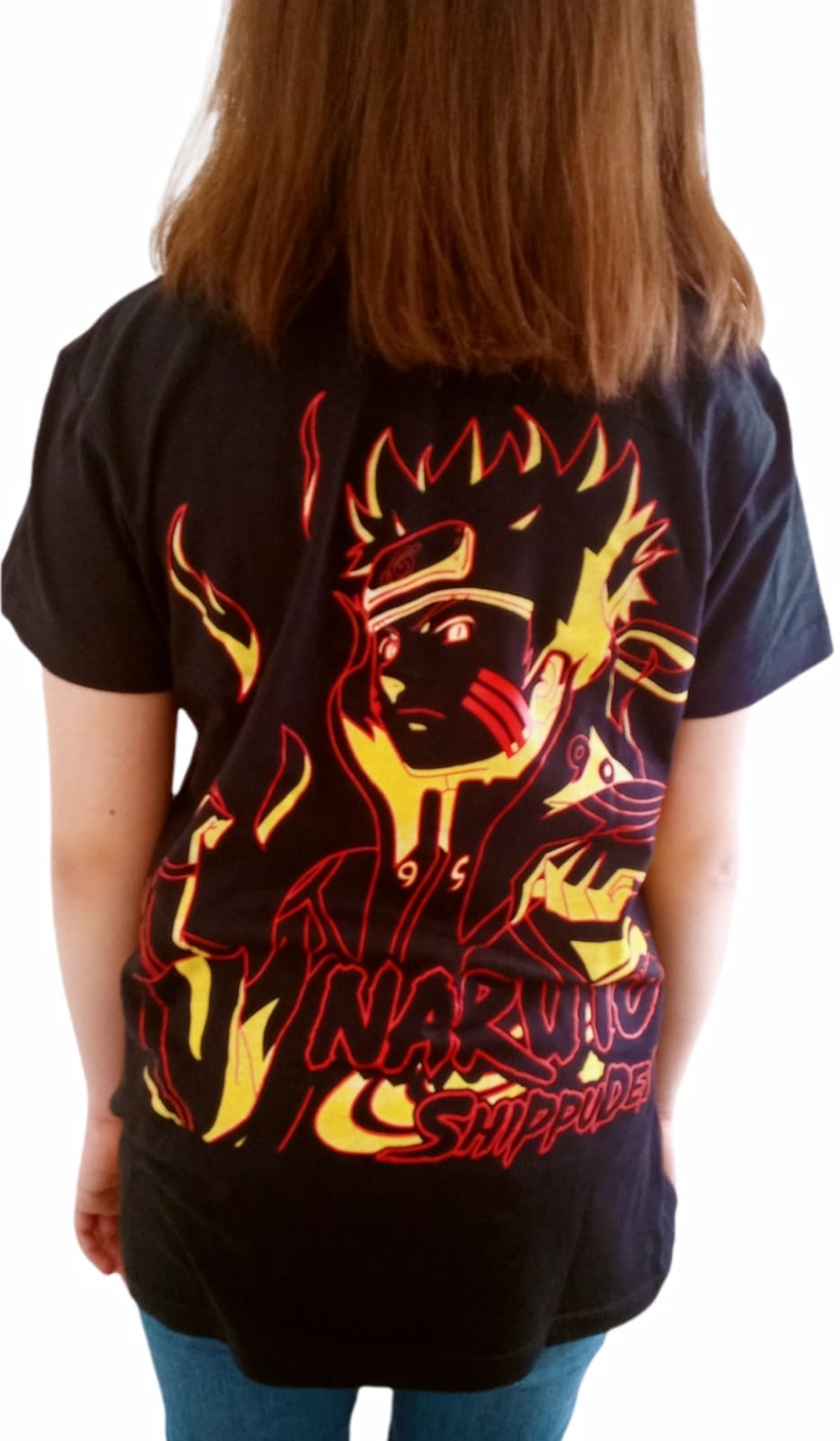 POLERA NARUTO EN COLOR NEGRO NIÑO/NIÑA ANIME MANGA - 2