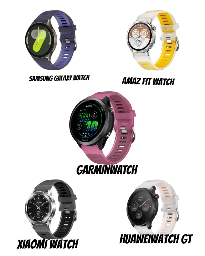 CORREA 20MM BICOLOR COMPATIBLE GALAXY/HUAWEGT/GARMIN 2 CM NARANJA - 1