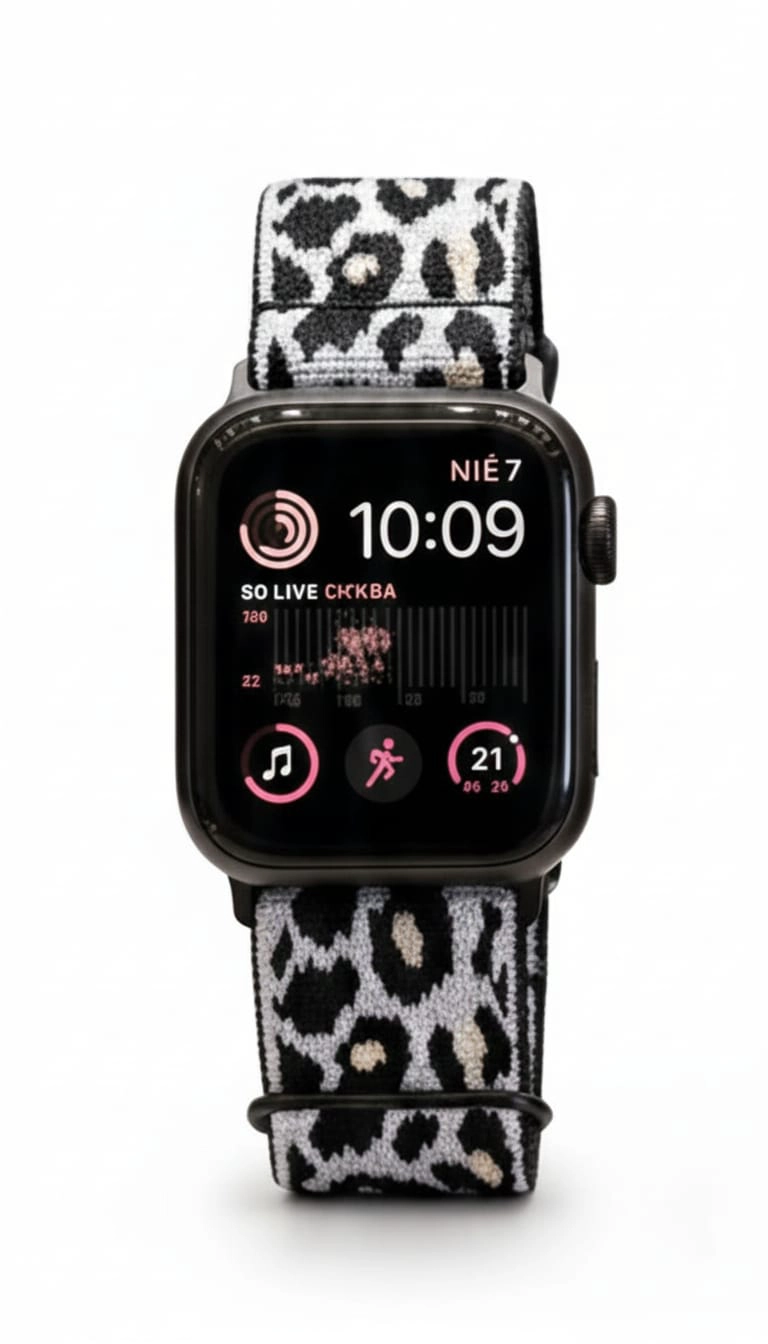 CORREA LEOPARDO BLANCO ANIMALPRINT APPLE WATCH 38-41MM SE1-SE8 - 1