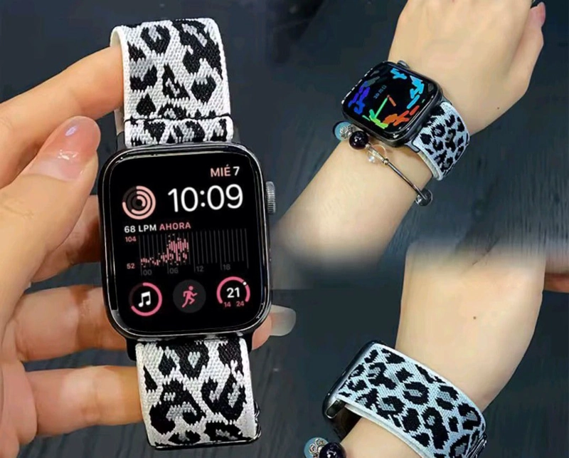 CORREA LEOPARDO BLANCO ANIMALPRINT APPLE WATCH 38-41MM SE1-SE8 - 2