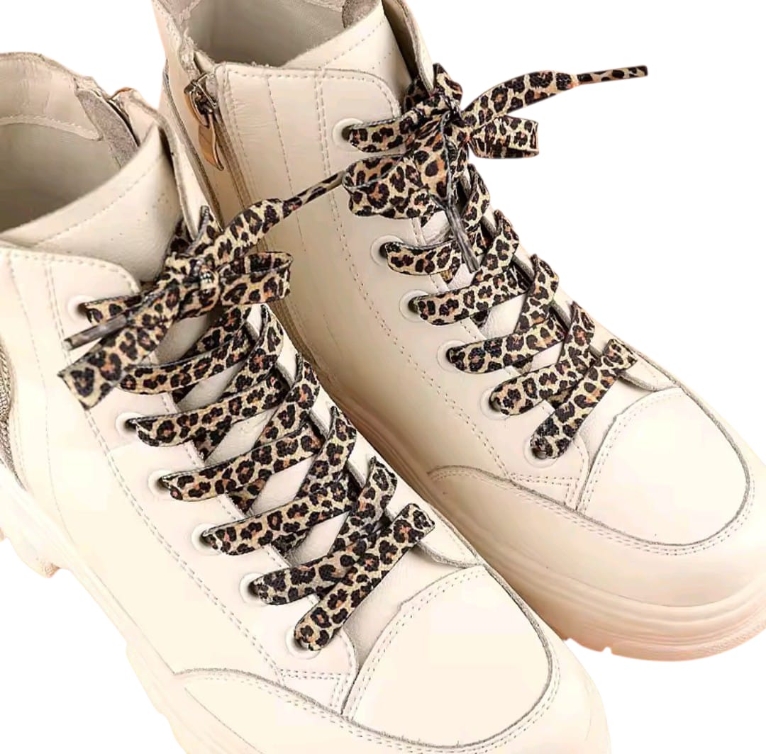 CORDONES ANIMAL PRINT CAFE  160CM PARA BOTAS Y ZAPATILLAS - 1