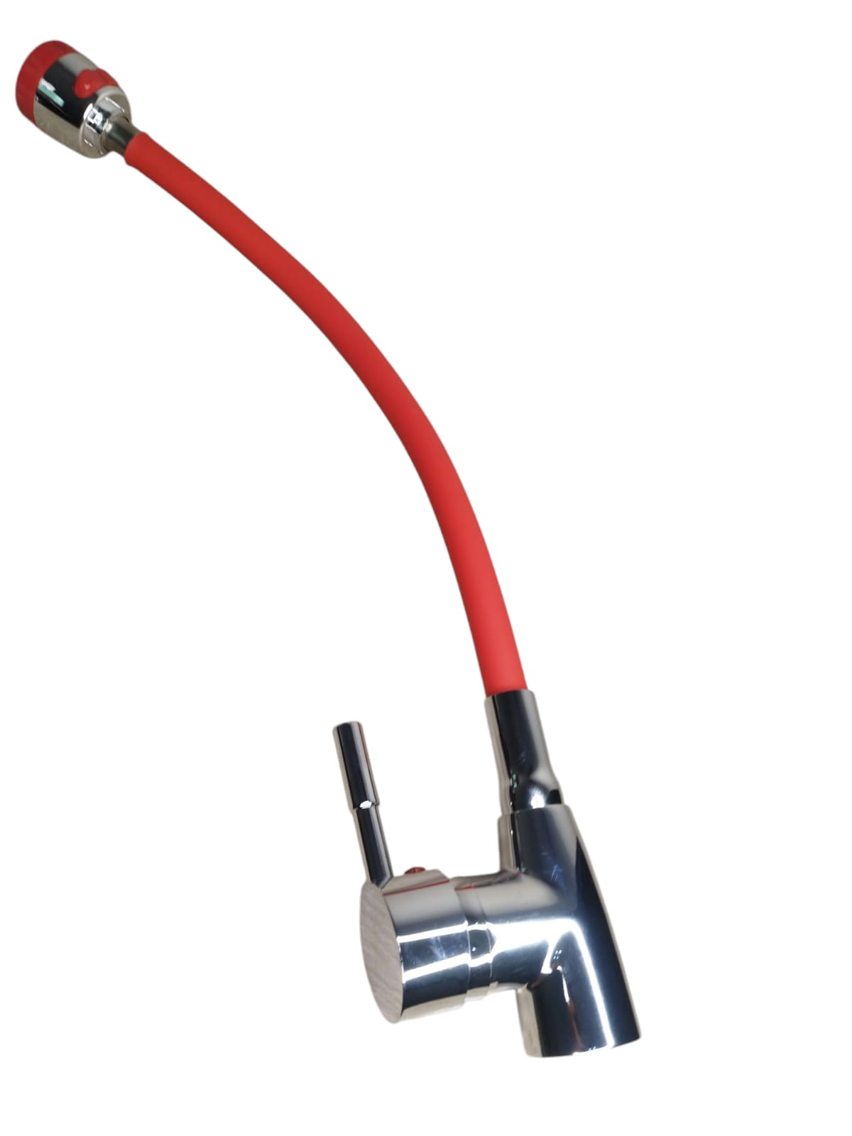 LLAVE MONOMANDO FLEXIBLE ROJA DOBLE CHORRO LAVAPLATO FRIA Y CALIENTE - 4