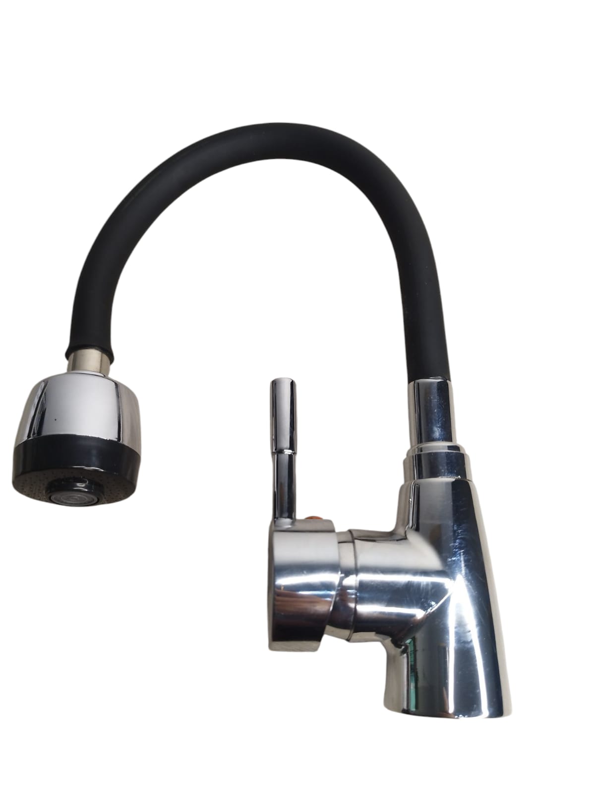LLAVE MONOMANDO FLEXIBLE NEGRA DOBLE CHORRO LAVAPLATO AGUA FRIA Y CALIENTE - 1
