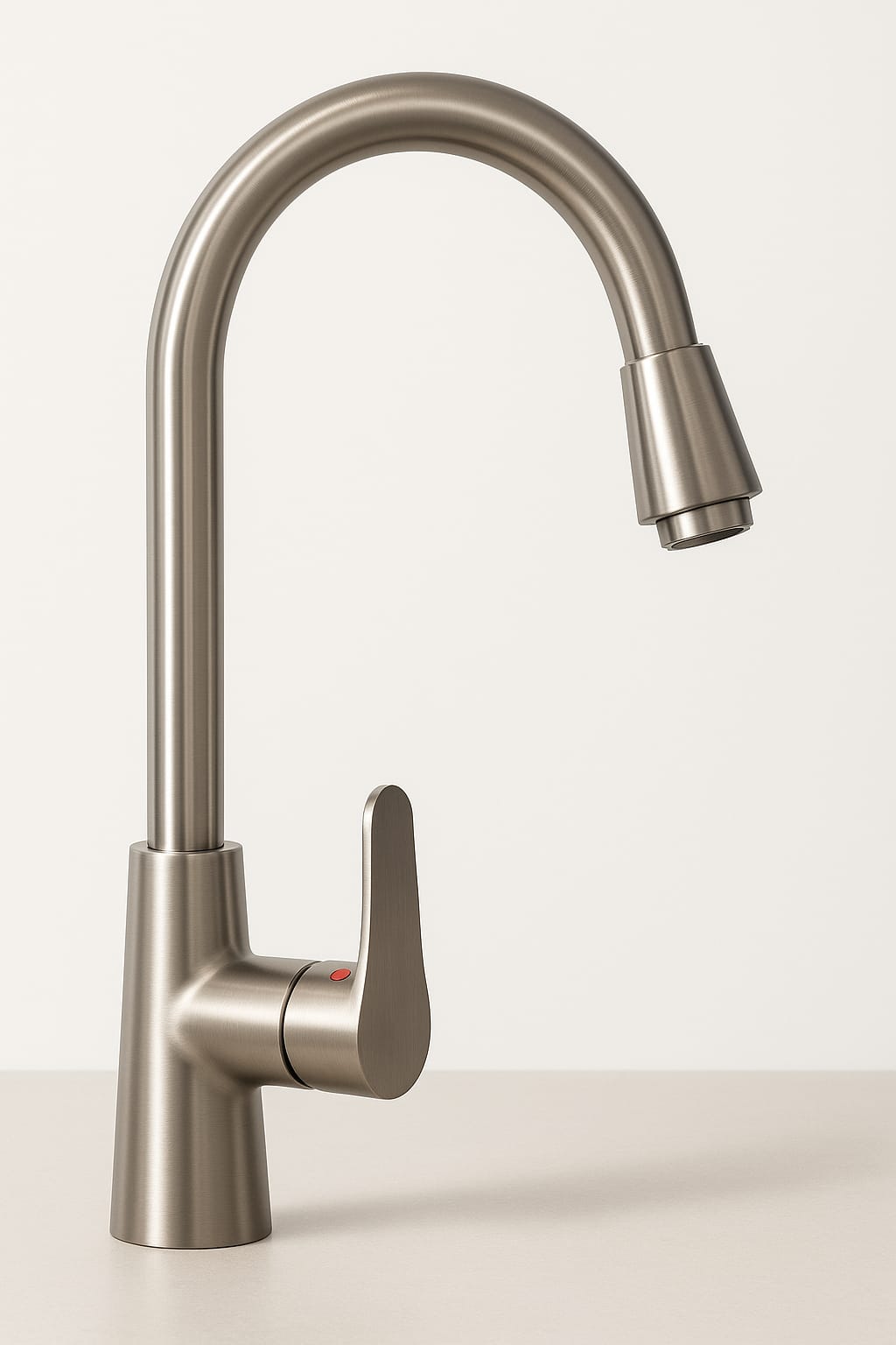 LLAVE MONOMANDO COCINA ACERO INOXIDABLE 42CM ALTO PLATEADO SATINADO - 2