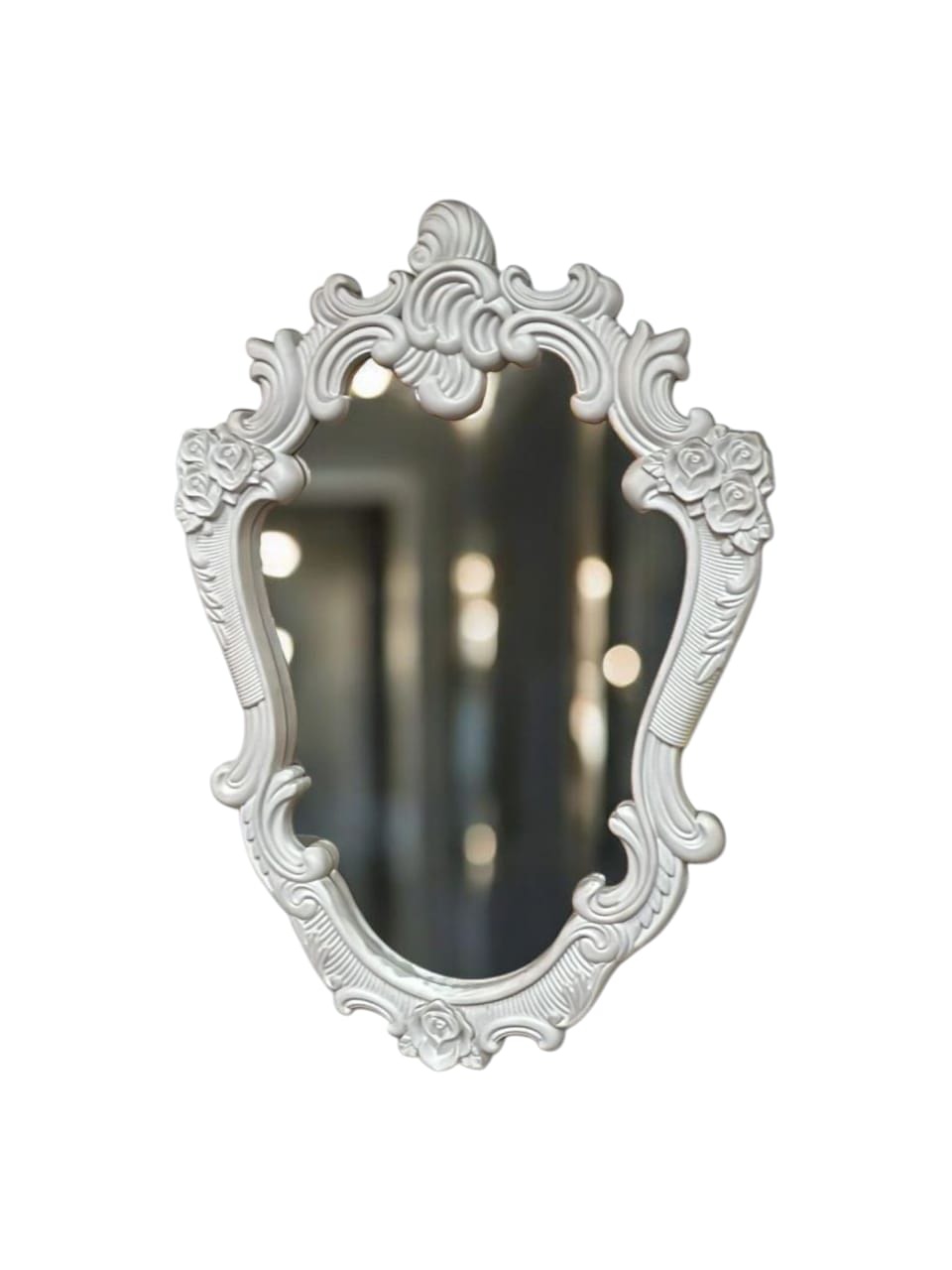 ESPEJO DECORATIVO ESTILO VINTAGE CON MARCO BLANCO 75X56 CM - 1