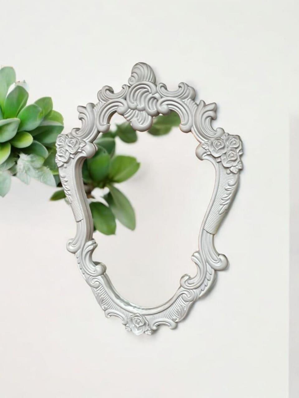 ESPEJO DECORATIVO ESTILO VINTAGE CON MARCO BLANCO 75X56 CM - 3