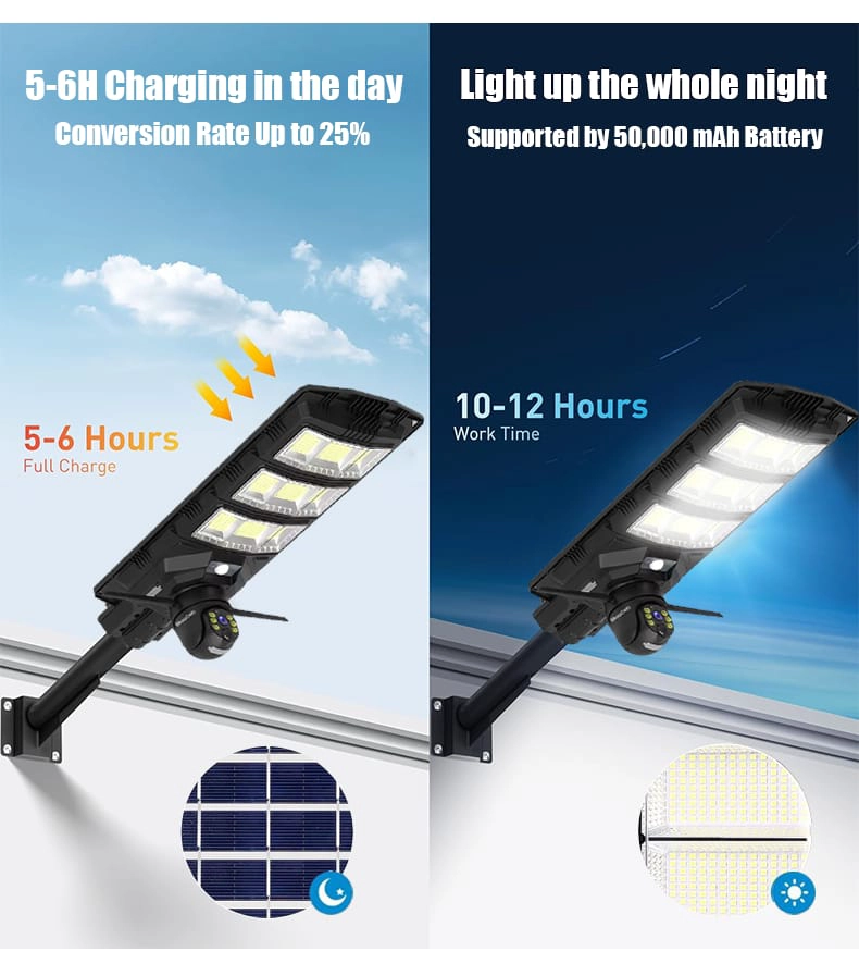 REFLECTOR SOLAR CON CAMARA IP 4K 450W ILUMINACION Y SEGURIDAD - 4