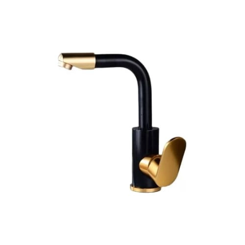 LLAVE MONOMANDO LAVAPLATOS NEGRO DORADO DISEÑO MODERNO - 2