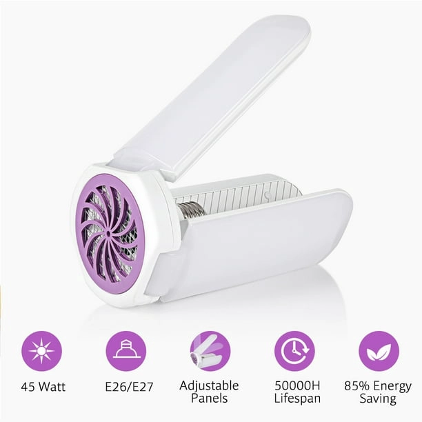 LAMPARA LED MATA MOSQUITOS 45W PLEGABLE E27 Y ATRACCION UV BLANCO - 5