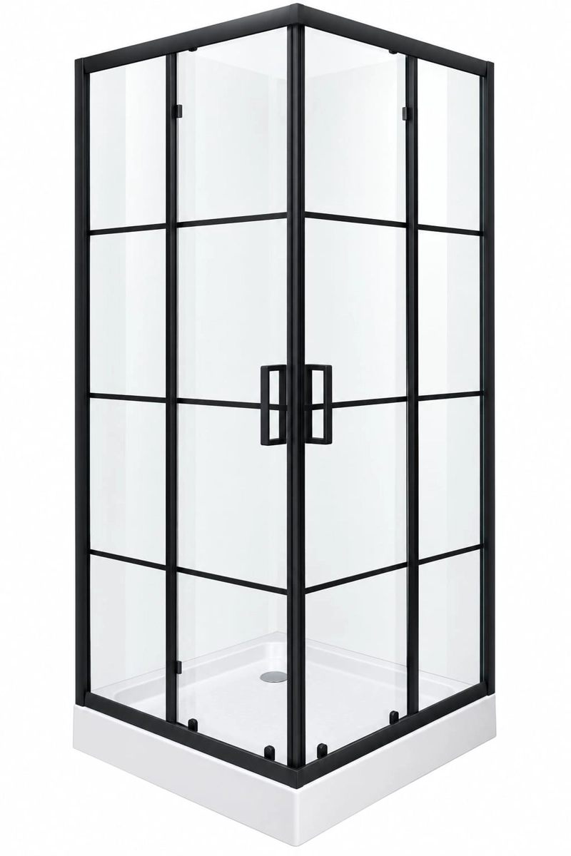MAMPARA CABINA DUCHA ESQUINERA 70X70X190CM CON RECEPTACULO - 1