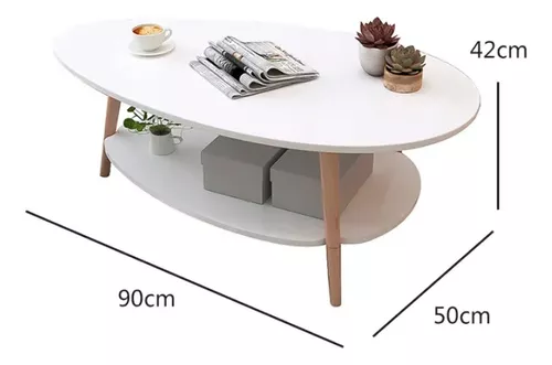 MESA DE CENTRO OVOIDE DOS NIVELES 90X50X42CM - 4