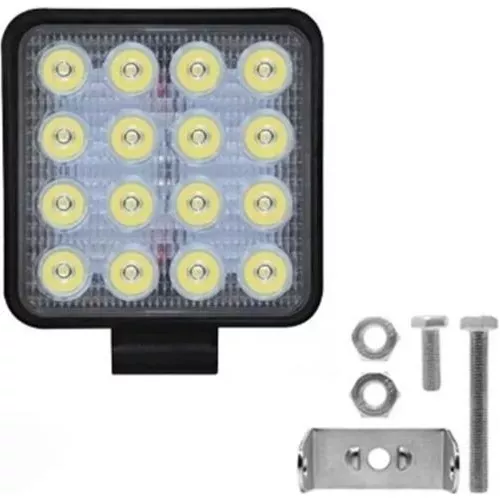 FOCO NEBLINERO 4X4 48W 16 LED 12V 24V AUTO CAMIONETA CAMION - 1