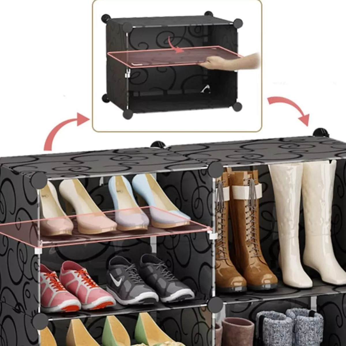 ZAPATERO ORGANIZADOR DE ZAPATOS ARMABLE COMBINACION LIBRE 4 - 4