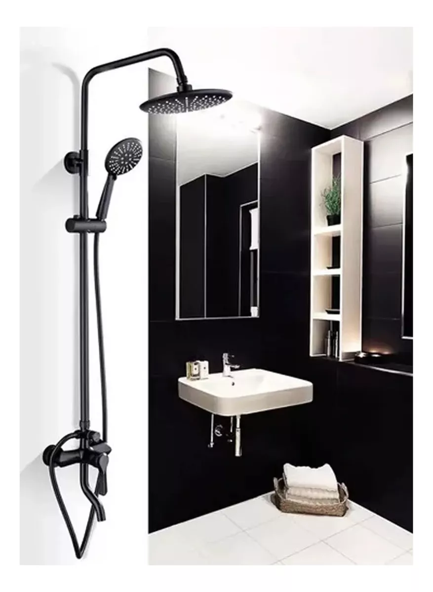 DUCHA COLUMNA NEGRA 2 EN 1 INCLUYE MONOMANDO - 2