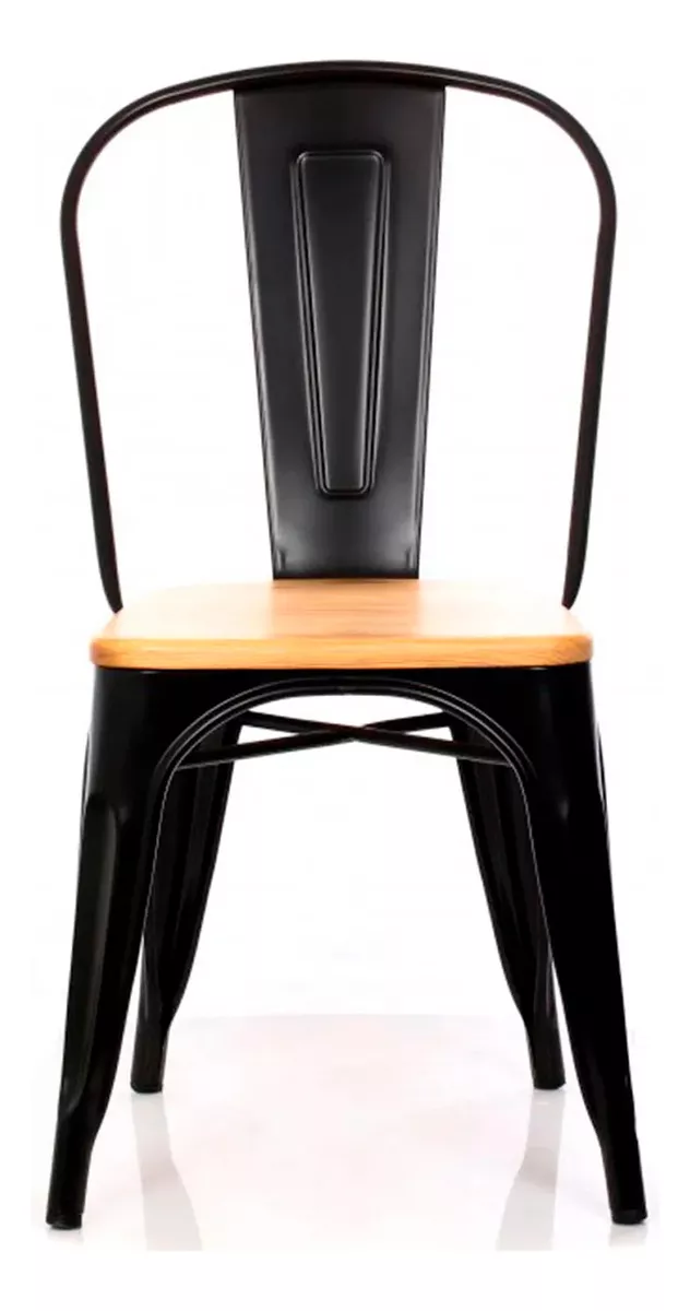 SET 4 SILLAS TOLIX METAL CON ASIENTO DE MADERA - 3