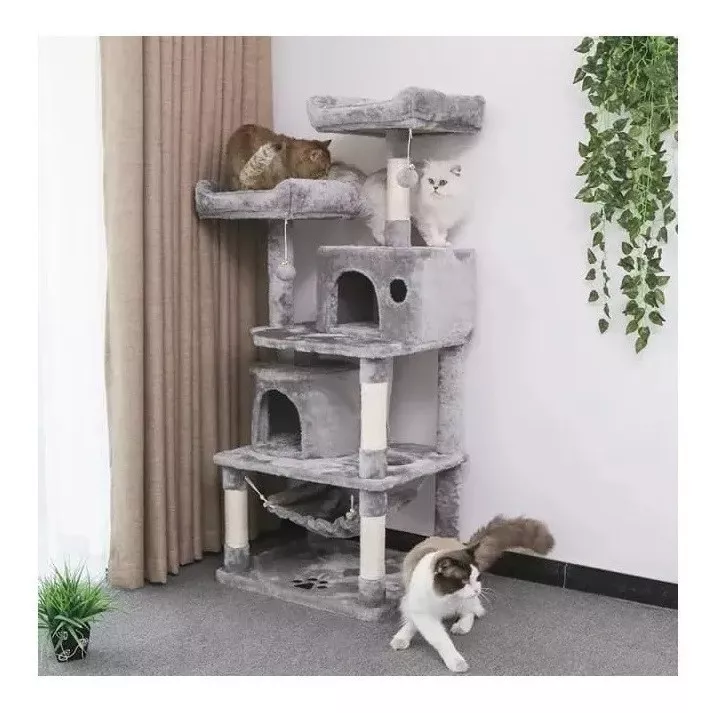 RASCADOR GATOS TIPO TORRE 170CM + HAMACA ARBOL TERCIOPELO - 2