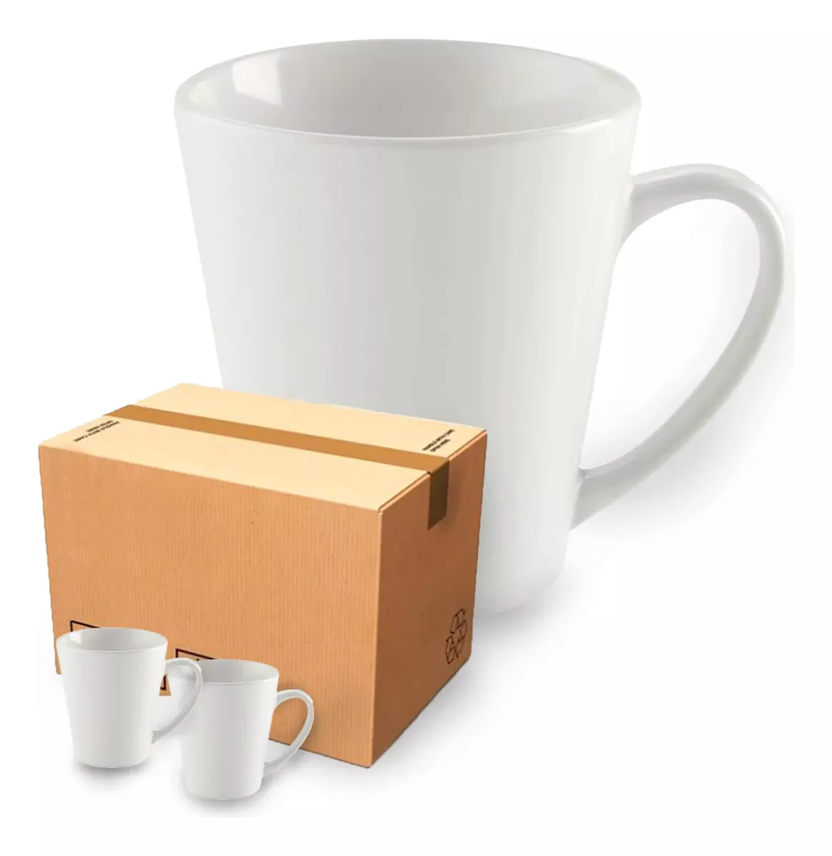 CAJA 36 TAZONES CÓNICOS PARA SUBLIMAR ESTAMPAR BLANCOS - 1