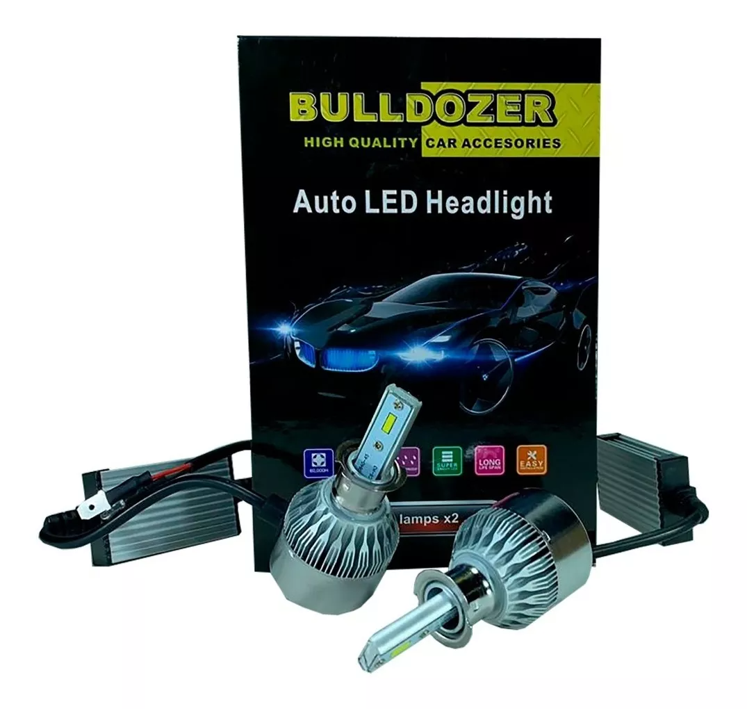 LUCES LED PARA AUTO BULLDOZER 7600 LUMENES H3 CC - 1