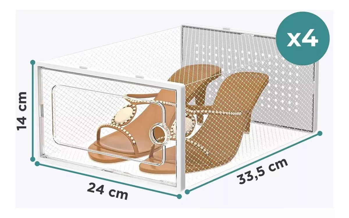 CAJA ORGANIZADORA DE ZAPATOS SET X4 APILABLES - 3