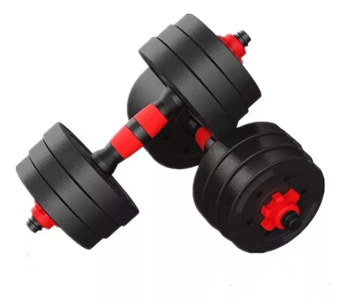 SET DE MANCUERNAS 10KG BARRA ARMABLE AJUSTABLE PROFESIONAL - 2