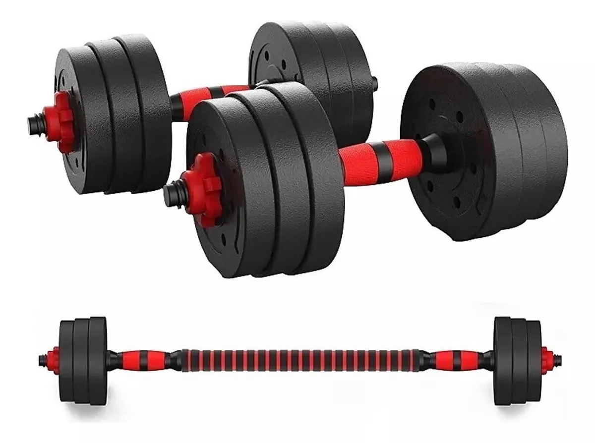 SET DE MANCUERNAS 10KG BARRA ARMABLE AJUSTABLE PROFESIONAL - 4