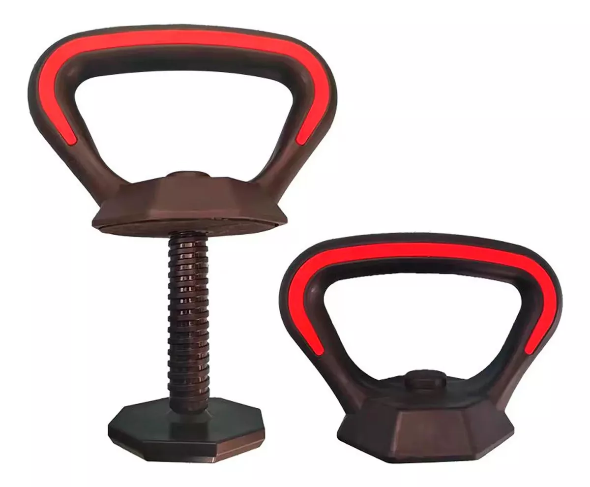 MANCUERNAS AJUSTABLES SET 10KG 3 EN 1 + BARRA + KETTLEBELL - 3