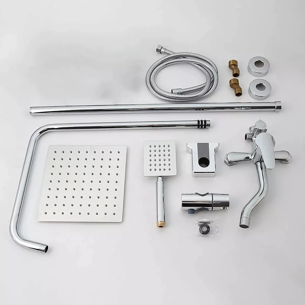 COLUMNA DUCHA PLATO LLAVE MONOMANDO 2 EN 1 MODERNO CUADRADO - 3