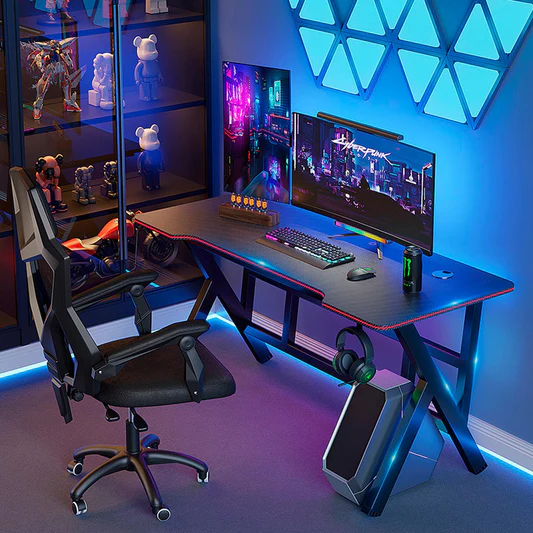 ESCRITORIO GAMER PROFESIONAL NEGRO/ROJO - 4