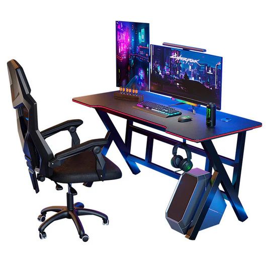 ESCRITORIO GAMER PROFESIONAL NEGRO/ROJO - 5