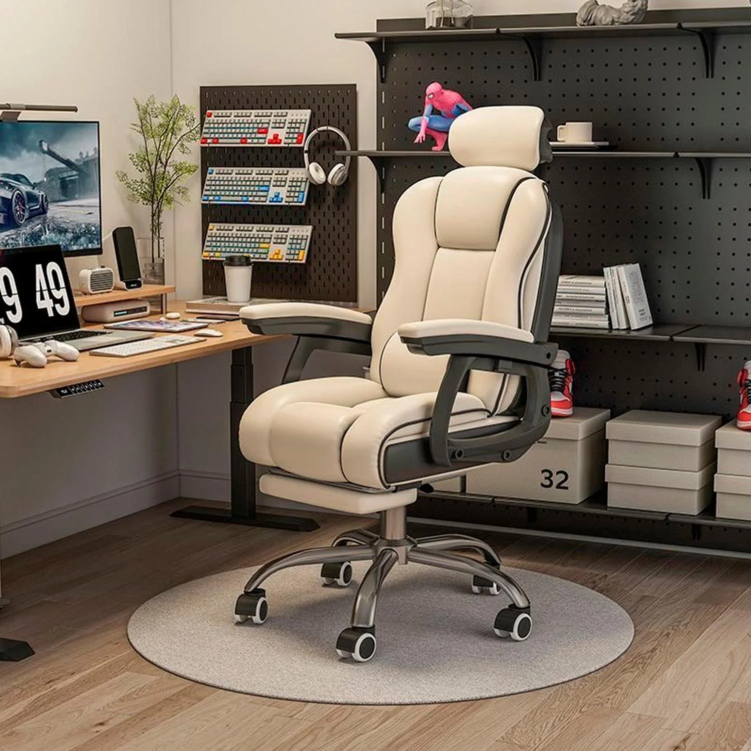 SILLA GERENCIAL APOYO LUMBAR Y PIES RECLINABLE - 4