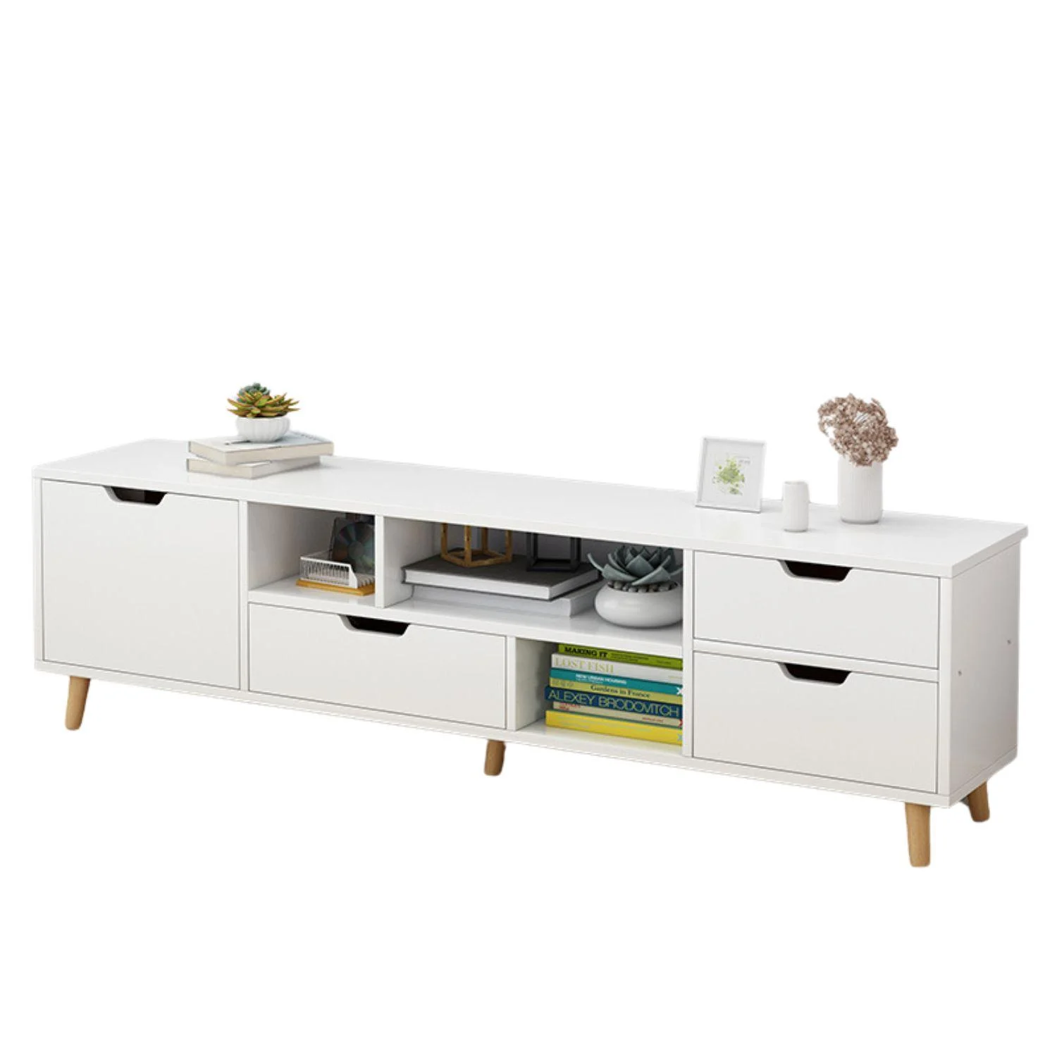 RACK TV 140X30X38CM 4 CAJONES - 1